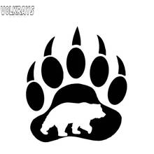 Volkrays Personality Car Sticker Bear In  Paw Accessories Reflective Waterproof Sunscreen Vinyl Decal Black/Silver,14cm*12cm 2024 - buy cheap