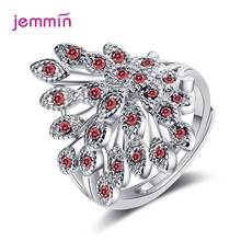 New Fashion 925 Sterling Silver Peacock Shape Inlaid Full Zircon Open Size Adjustable Ring Women Girls Wedding Party Jewelry 2024 - buy cheap