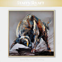 Excellent Artist Hand-painted High Quality Abstract Animal Bull Oil Painting on Canvas Modern Art Animal Bull Acrylic Painting 2024 - buy cheap
