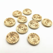 1000pcs 20mm Wood Florals Flower Laser Natural Buttons Sewing DIY 2 Hole Round Crafts Embellishments For Scrapbooking 2024 - buy cheap