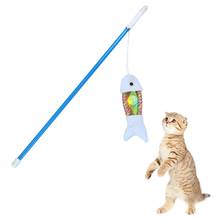 Outgeek кошка игрушки для домашних животных игрушка-тизер для кошек Пластик интерактивные рыбы Дразнилка для котенка палка котенок палочка игрушки для кошек, товары для домашних животных 2024 - купить недорого