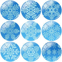 JWEIJIAO 2019 NEW Christmas Snowflake Pattern 12/15//16/18//20//25 mm Glass Cabochon Dome Flat Back DIY Jewelry Making XM242 2024 - buy cheap