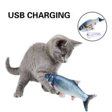 Catnip de pelúcia elétrico, brinquedo interativo para animais de estimação, peixe com erva de gato e hortelã, para mascar 2024 - compre barato