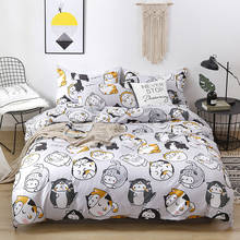 Conjunto de roupa de cama infantil, desenho gato, preto, amarelo, edredon, lindo, de luxo, king/queen 2024 - compre barato