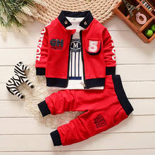 Boys Clothing Sets Spring Autumn Children Casual Cotton Long Sleeve 3pcs Coat+t-shirt+pants Tracksuits For Kids Boys Sports Suit 2024 - buy cheap