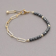 Go2Boho Hematite Stone Bracelets Adjustable Gold Color Chain Bracelet For Women Trendy Jewellery Stainless Steel Chains Pulseras 2024 - buy cheap