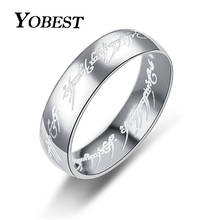 Yobest Fashion Letter Rings Black/Gold Stainless Steel Rings Titanium Steel 6MM Men Rings 2024 - купить недорого