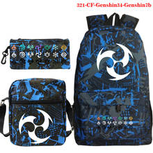 Genshin mochila de impacto escolar, mochila escolar infantil engraçada para estudantes, com 3 peças, bolsa de viagem para livros 2024 - compre barato
