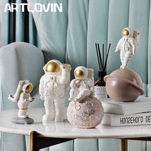 Europe Space Man Figure Astronaut Figurines Modern Creative Phone Holder Cosmonaut Statue Sculpture Home Decoration Accessories 2024 - buy cheap