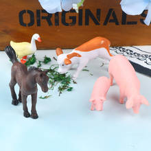 DIY lindo Animal tierras trabajador cerdo caballo vaca pato Modelo figura cabra decoración figura en miniatura para decoración de jardín Accesorios 2024 - compra barato