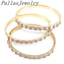 3 pçs atacado pulseira forma geométrica zircônia clara da moda bracelete pulseira anel de punho para mulher 2024 - compre barato