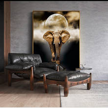 Retro Gold elephant oil paintings Wall Art Animal posters Prints On Canvas Painting For Living Room Home Decor Frame 2024 - buy cheap