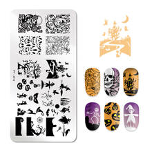 PICT YOU Rectangle Halloween Series Nail Stamping Plates Nail Art Stamping Image Plate Nail Art Stamps Design Tools J012 2024 - buy cheap