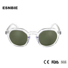 Alta qualidade do vintage óculos de sol dos homens clássico retro marca designer transparente acetato redondo óculos de sol para as mulheres lunette de sol 2024 - compre barato