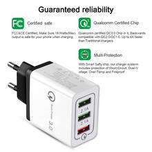 18W 3 Ports USB Charger Quick Charge QC 3.0 For iphone X 7 8 XR XS MAX iPad Samsung S8 Huawei Xiaomi Fast Charger QC3.0 EU Plug 2024 - buy cheap