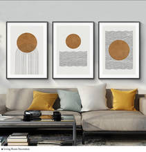 Sun And Moon Art Poaters Line Drawing Canvas Painting Abstract Landscape Poster Minimalist Print Wall Picture Living Room Decor 2024 - buy cheap