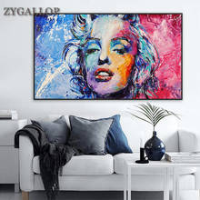 Lienzo de pintura al óleo de mujer abstracta para sala de estar, póster e impresiones de estrella de película, imágenes para el diseño del hogar, Marilyn Monroe 2024 - compra barato