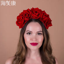 Haimeikang-bandas para el pelo para Festival de Halloween, Tiaras de flores, accesorios para el cabello de estilo bohemio, diadema para mujer 2024 - compra barato