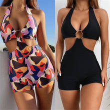 2021 Colorful Swimwear One Piece Swimsuit Women Backless Monokini Swimsuit Sport Bodysuit Black Beach Bathing Swim Suit 2024 - buy cheap
