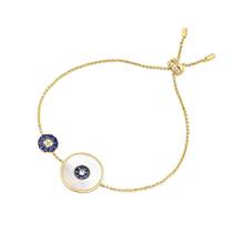 Pulsera elegante de concha para mujer, brazalete de amuleto de Color dorado, azul de la suerte, joyería de verano Zk40 2024 - compra barato