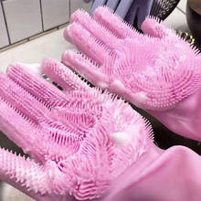 2 шт., силиконовые перчатки для мытья посуды 2024 - купить недорого