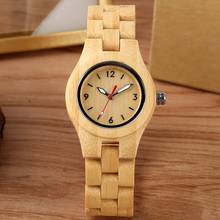 Relojes luminosos de madera para mujer, pulsera de madera de bambú, exquisito reloj de cuarzo, relojes de lujo 2024 - compra barato