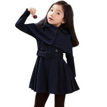 Осенне-зимняя теплая шерстяная куртка для девочек 6-12 лет 2024 - купить недорого