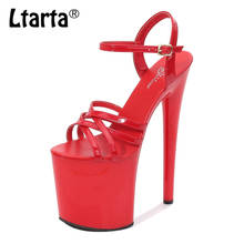 LTARTA 2020 New Summer Fashion Round Head Buckle One Word Sandals Women's Versatile Sexy High Heels Thin Heels LFD 2024 - buy cheap