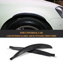 Universal Carbon Look Car Fender Flares Arch Stylish Trim Strip Auto Moulding Chrome Fender For Any Cars 2pcs/set 32/25CM 2024 - buy cheap