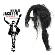 Role Play Michael Jackson Black curly wig Michael Jackson black wavy hair ponytail cosplay hair free shipping 2024 - buy cheap