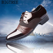 Zapatos formales clásicos italianos para hombre, calzado de charol negro para vestir, color marrón, a la moda, talla grande, 2021 2024 - compra barato
