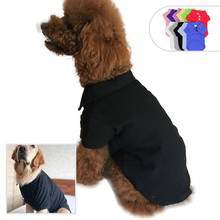 Camiseta para cachorro com cor sólida, camiseta polo para cachorro coreano, fantasia canina, cachorro cheio, samoyed, golden retriever, labrador 2024 - compre barato