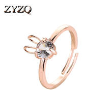ZYZQ-anillos de alta calidad con forma de Animal para mujer, diseño en forma de conejo, anillos de compromiso de boda, venta al por mayor 2024 - compra barato
