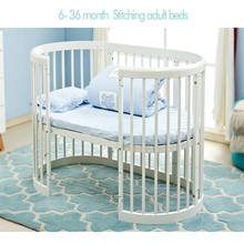 Cama de bebé ecológica, cuna redonda, estilo europeo, multifuncional, Circular, de madera maciza, para recién nacido 2024 - compra barato