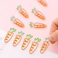 50pcs/lot Cute Carrot style Clips Metal Material Memo Clip for book School Party Supplies Gift for Kids 2024 - buy cheap