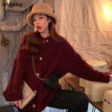 Cardigan Women Cozy Stylish Spring Student Simple Soft Daily Loose Chic Ulzzang Outwear Single Breasted V-Neck Casual Elegant 2024 - buy cheap