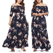 Women's Plus Size Floral Maxi Dress Off Shoulder Summer Printed Dress for Covering Arm XL-6XL XIN-Shipping 2024 - buy cheap