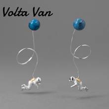 Volta Van Drop Earrings 925 Sterling Silver 2022 New Pendientes Spacewalk Astronaut Trendy Turquoise Concise Silver Earrings 2024 - buy cheap