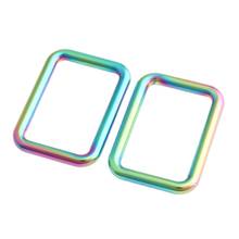 25mm(1inch) Metal Rainbow Rectangle D Ring Belt Ribbon Buckle for Backpack Bag Accessories sewing DIY 2024 - купить недорого