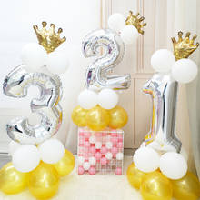 32 pulgadas globos número 1 2 3 4 5 Número de globos de aluminio de helio soporte bebé ducha cumpleaños fiesta Decoración Para celebración de boda suministros 2024 - compra barato