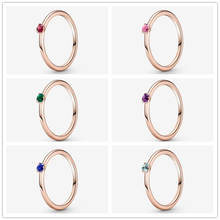 Anillos de solitario de seis colores para Mujer, joyería de plata de ley 925, anillo de compromiso de boda para Mujer, regalo de San Valentín 2024 - compra barato