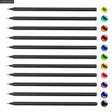 Kinbor 12pcs/set Kinbor Pencils Diamond Black Wooden Pre-sharpened With Different Colors Diamond HB #2 Pencils For Drawing 2024 - buy cheap