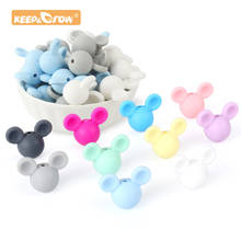 Keep&Grow 50pcs Mickey Silicone Beads Mouse Cartoon Food Grade For Necklaces BPA Free Teether Toy Accessories Nursing DIY 2024 - buy cheap