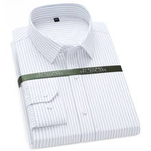 Мужская рубашка в полоску, белая классическая формальная деловая рубашка без карманов, с длинными рукавами и воротником-стойкой, Осень-зима 2019 2024 - купить недорого