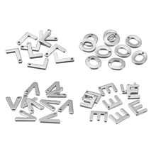Pingentes de letras do alfabeto 50 tamanhos, pingente de letras em aço inoxidável para artesanato diy brincos de pulseira acessórios 2024 - compre barato