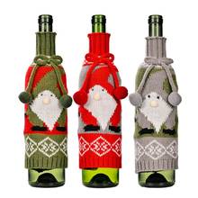 Рождество крышка бутылки вина ручной работы гном вина подарочные пакеты для рождественские украшения Свадебный на день рождения праздничный Вечерние 2024 - купить недорого