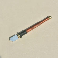 Cortador de vidro antigo, de cobre, telha de diamante, cabo de metal, alimentação de óleo, ponta de carboneto, espessura de 3-10mm, forma de lápis 2024 - compre barato