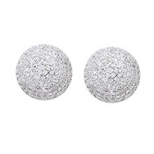 Bettyue Simplicity Style Unisex New Trend Hemisphere Shape Cubic Zircon White Delicate Earring For Fashionable Party Ornament 2024 - buy cheap