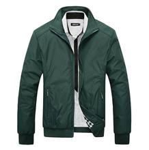 Chaqueta informal con cuello levantado para hombre, cortavientos cálido con cremallera, a prueba de viento, prendas de vestir, moda, Primavera 2024 - compra barato