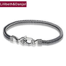 Pulsera de cadena de 4mm de grosor para hombre y mujer, brazalete con cola de zorro de Buda Vajra, joyería Vintage B02, 2021, 100% Plata de Ley 925 auténtica 2024 - compra barato